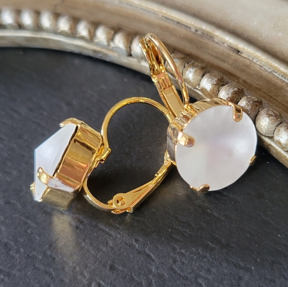 Austrian Crystal Earrings in Gold - Picture 7 of 8